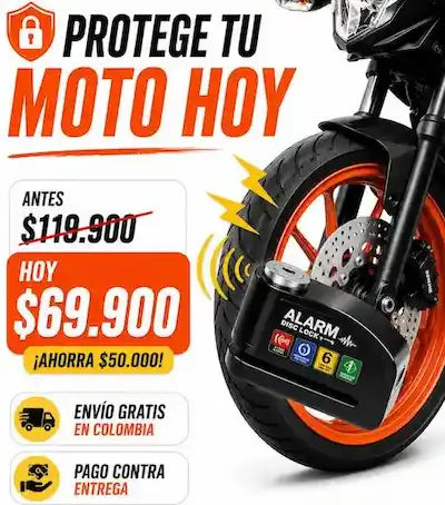 Candado Blindaje Total para Motos Antirrobo con Alarma 110dB